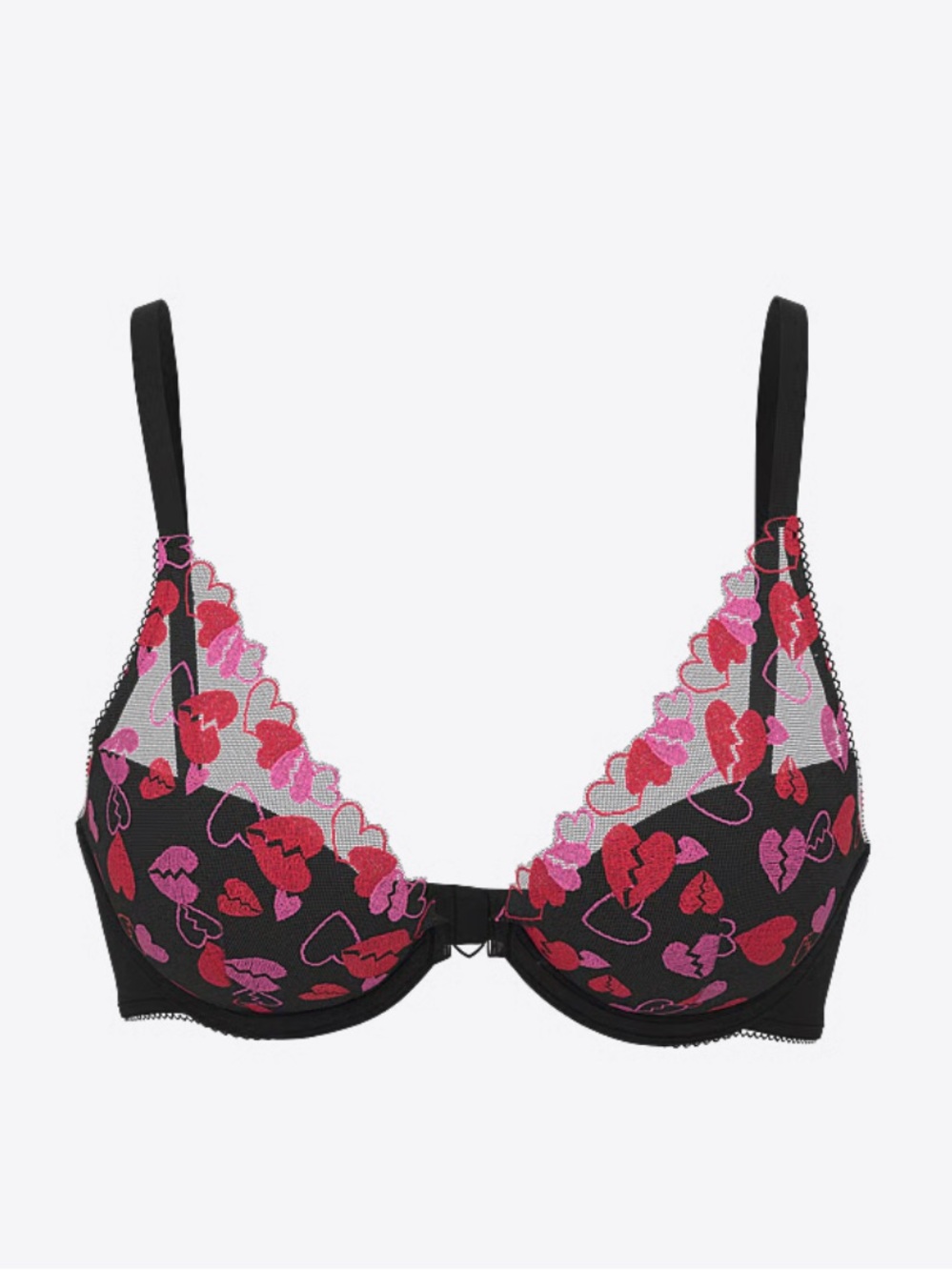 New! Pink Victoria’s Secret wink lightly lined heart plunge bra 34702